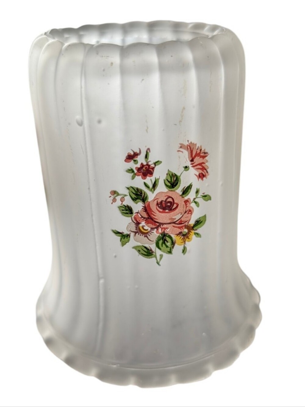 Vintage Westmoreland Frosted Satin Glass Rose Fairy Lamp Shade. SHADE ONLY - Picture 13 of 16